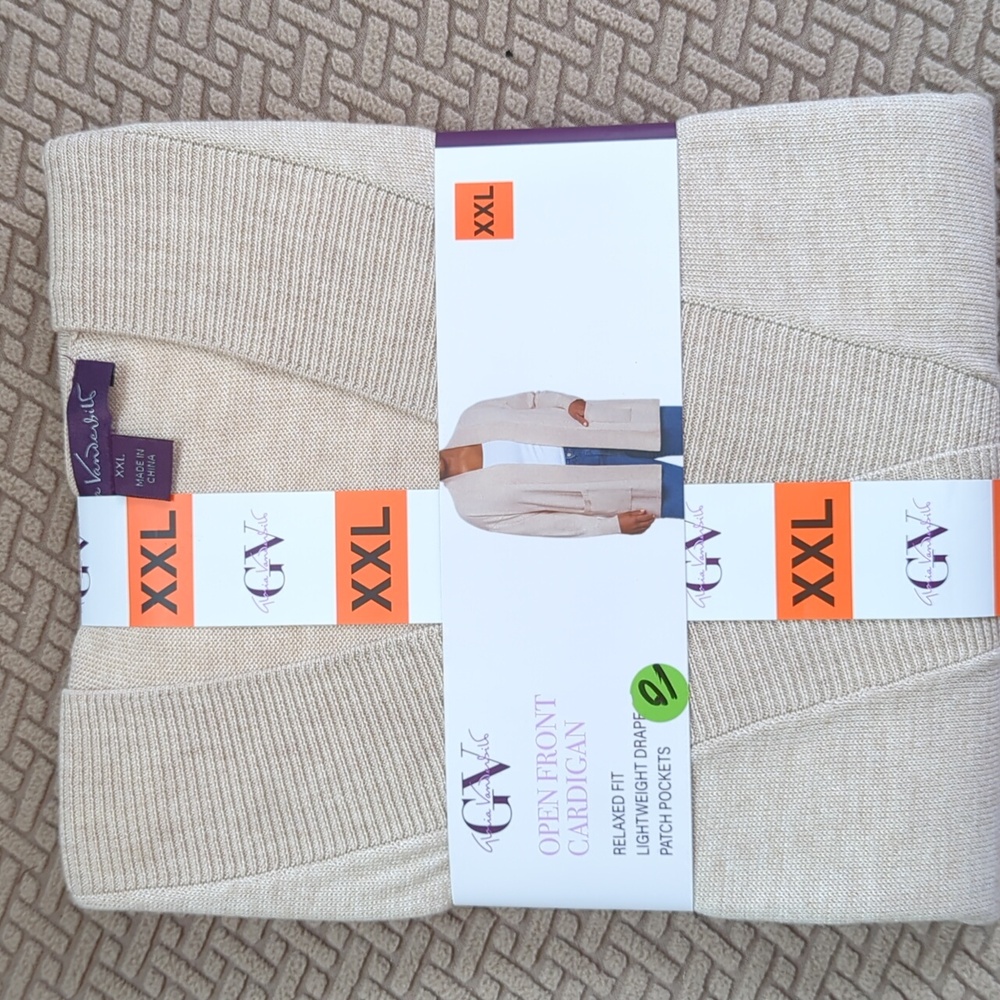 Gloria Vanderbilt Women's Open Front Cardigan NWT - Picture 2 of 4